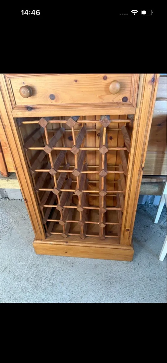 Pine wine rack and bookshelf - Image 2