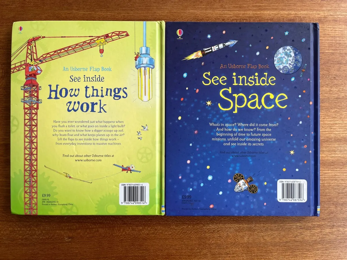 2 Usborne Flap Books - How things work & Space - Image 3