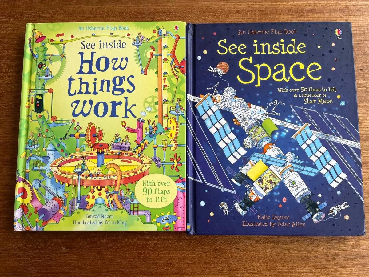 2 Usborne Flap Books - How things work & Space - Image 4