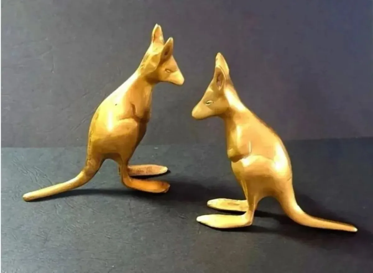 Pair Of Vintage Brass Kangaroo's - Image 4