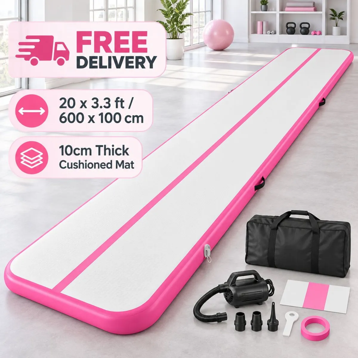 Inflatable Gymnastics Mat 6m 20ft with Electric Pu - Image 2