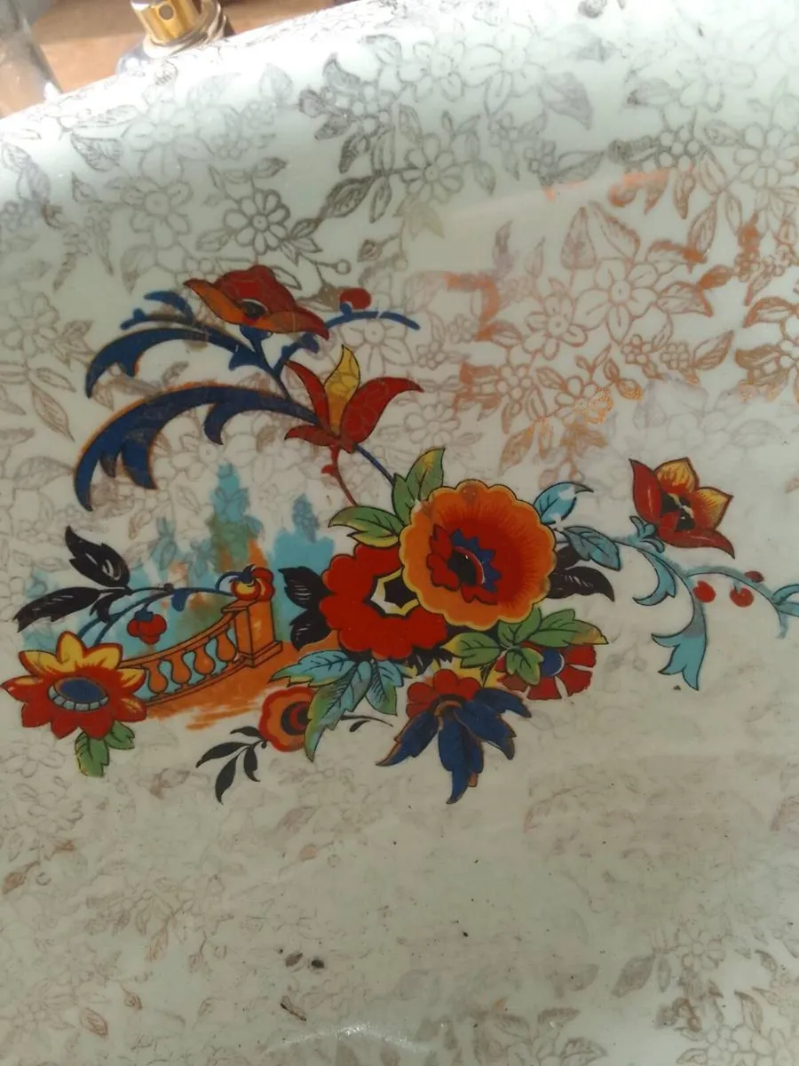 Antique empire wash bowl 16  inch - Image 3