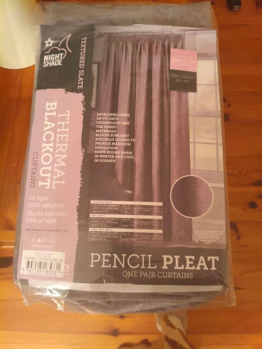 Lovely new set black out curtains still in pkt. - Image 2
