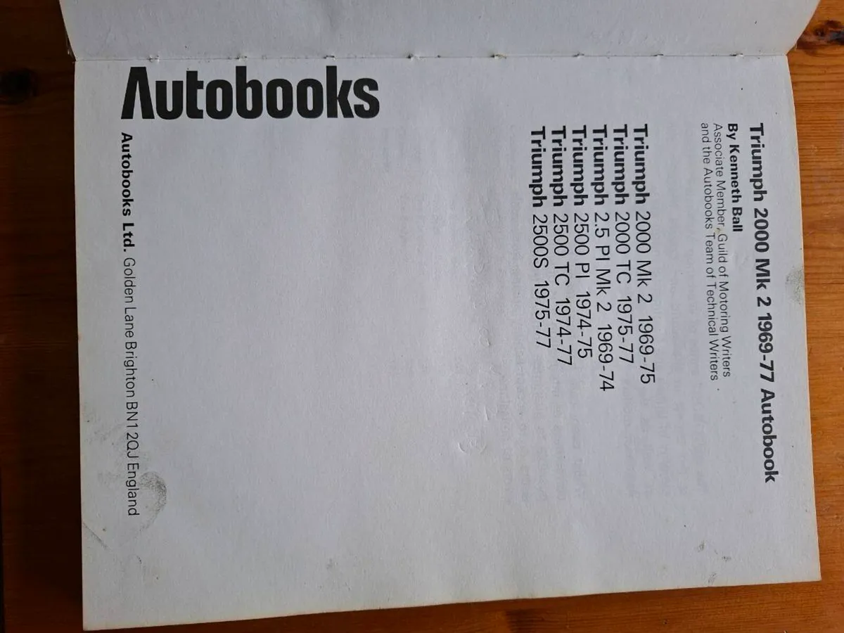Triumph 2000 Workshop Manual - Image 2
