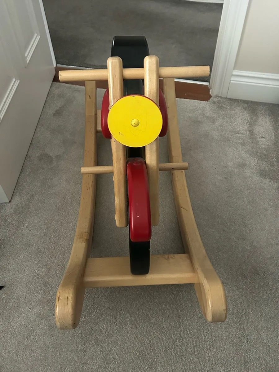 Solid Wood Rocking Motorbike - Image 2