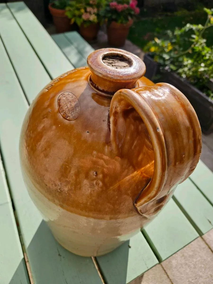 Antique two-gallon salt-glazed whiskey flagon - Image 2