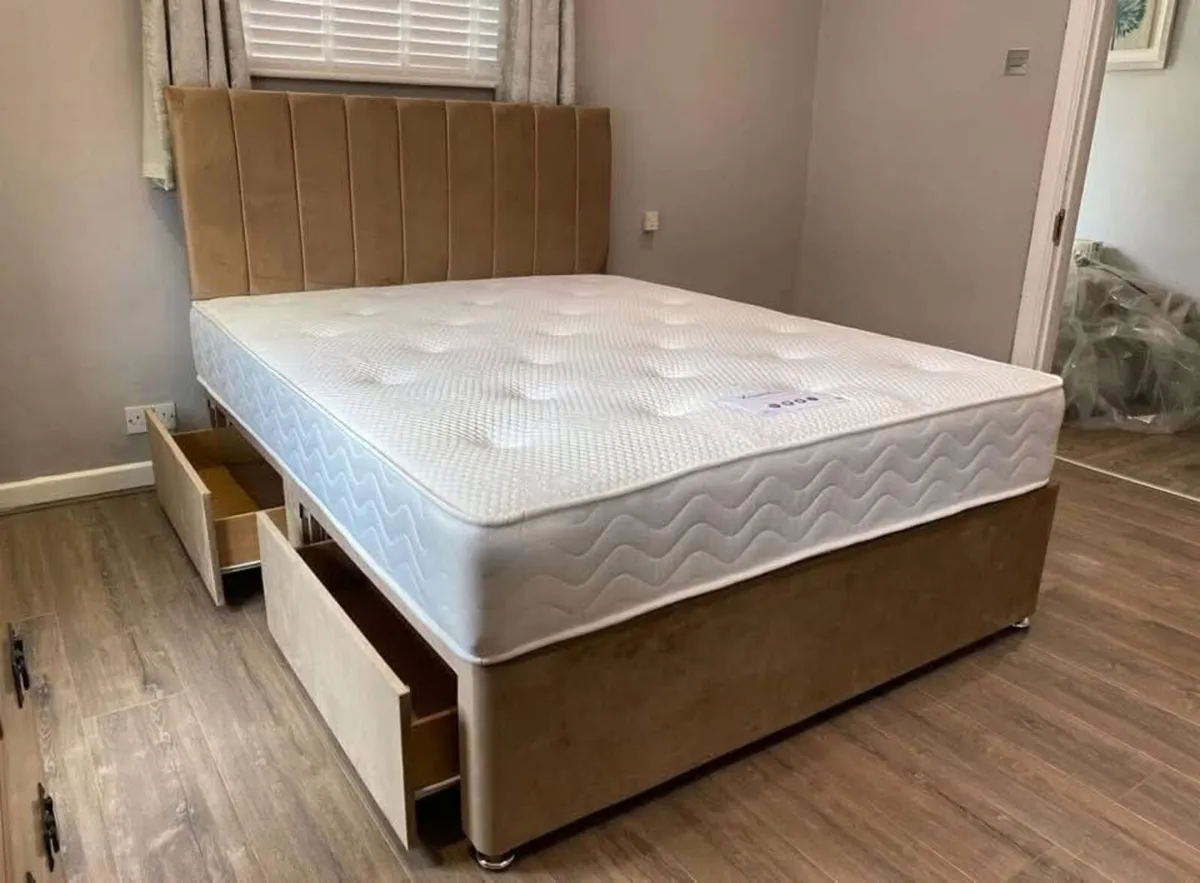 Divan Double & King Size Bed Frame With Mattress - Image 3