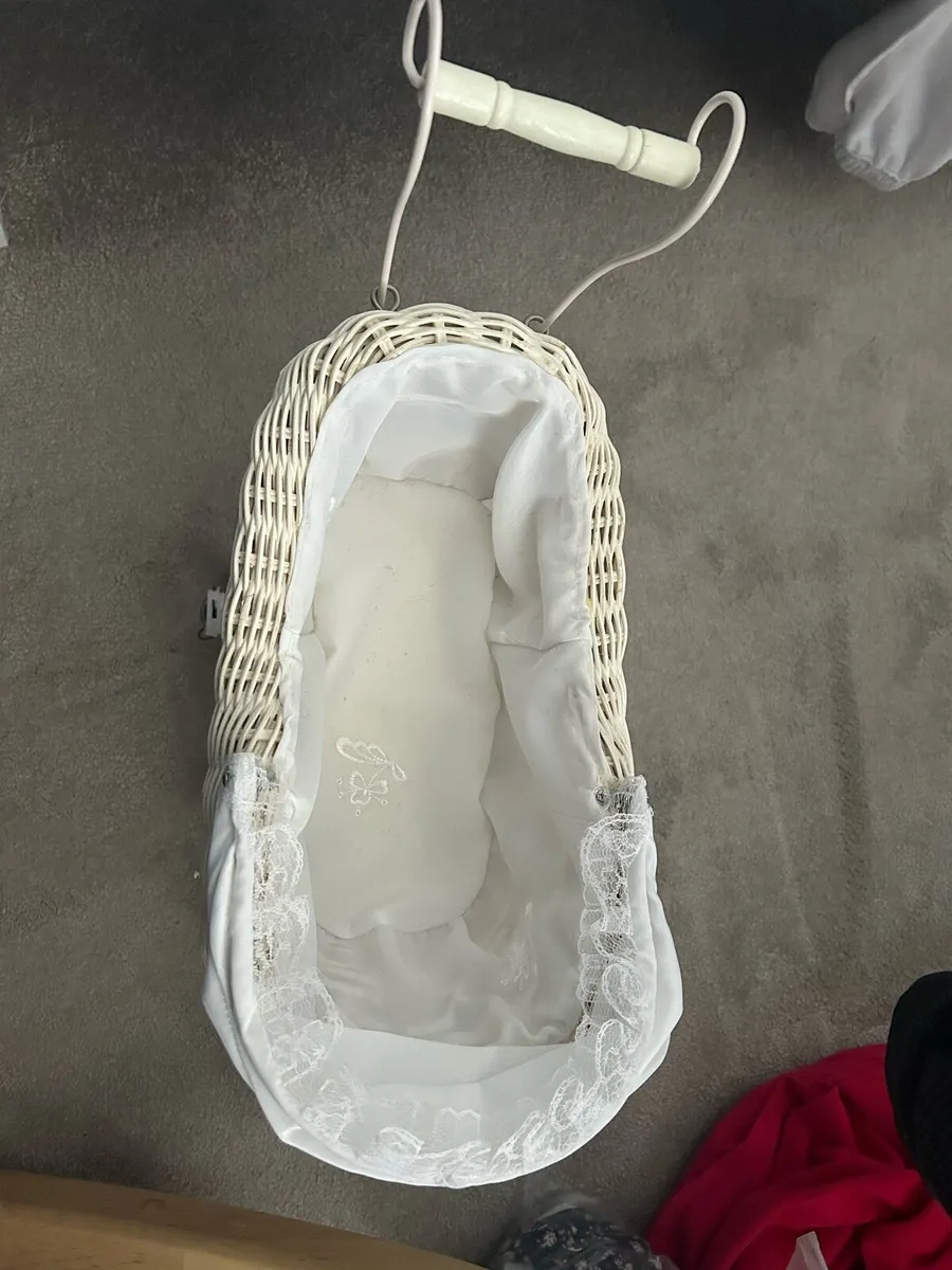 Mini Wicker Dolls Pram with Hood - Image 2