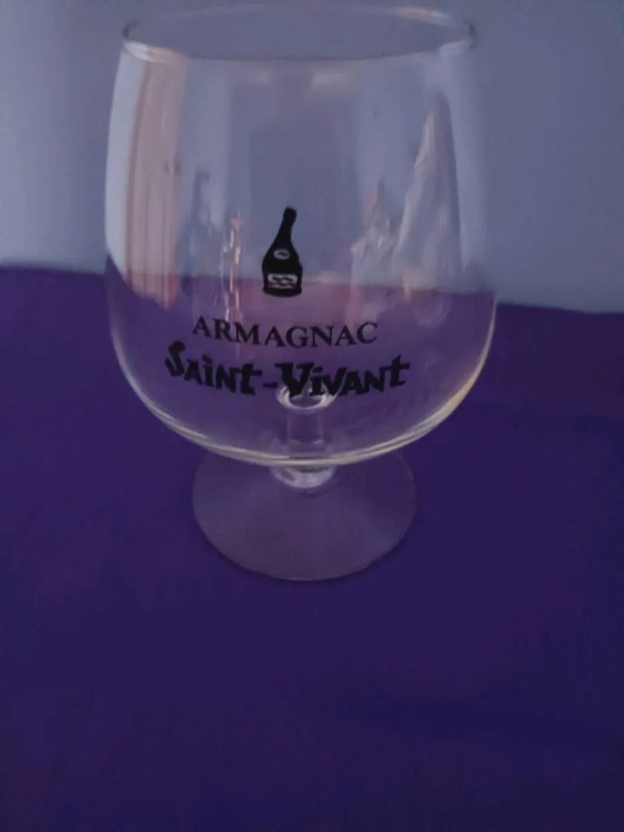 2 Rare ARMAGNAC SAINT  VIVANT Brandy  Glasses - Image 3