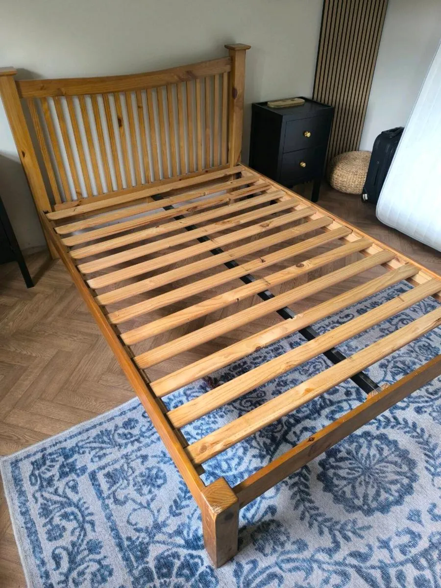 Wooden double bed frame - Image 2