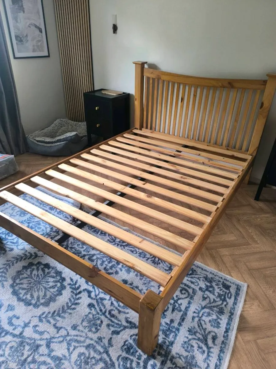 Wooden double bed frame - Image 3