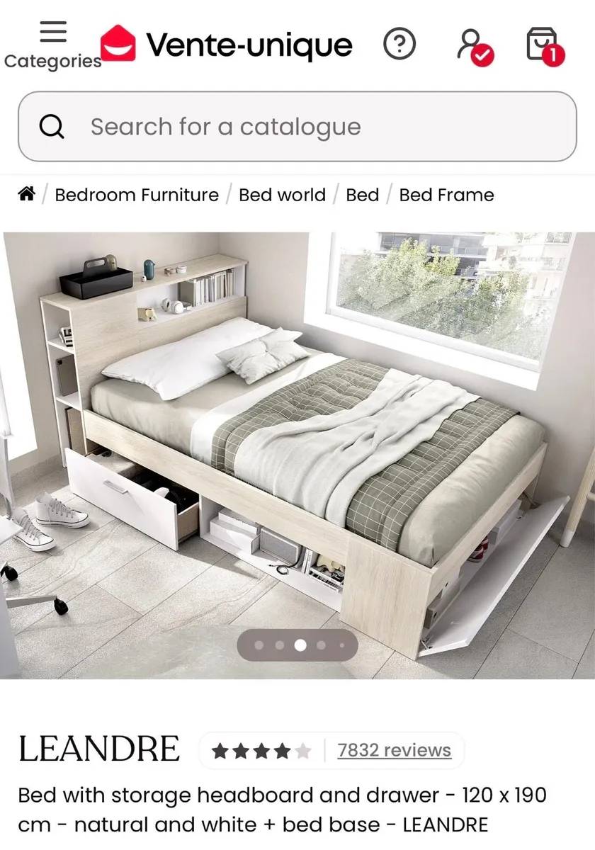 Small Double Bed (190 x 120cm) - Image 1