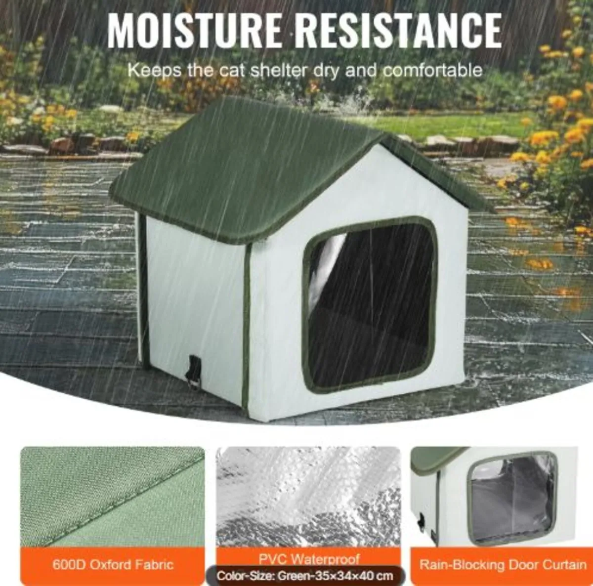 Elevated Heated Cat House, Outdoor Kitty Shelter - Image 3