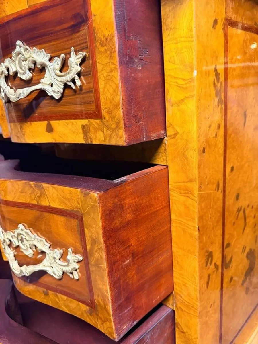 German Baroque Style Large Walnut Chest of Drawers - Image 2