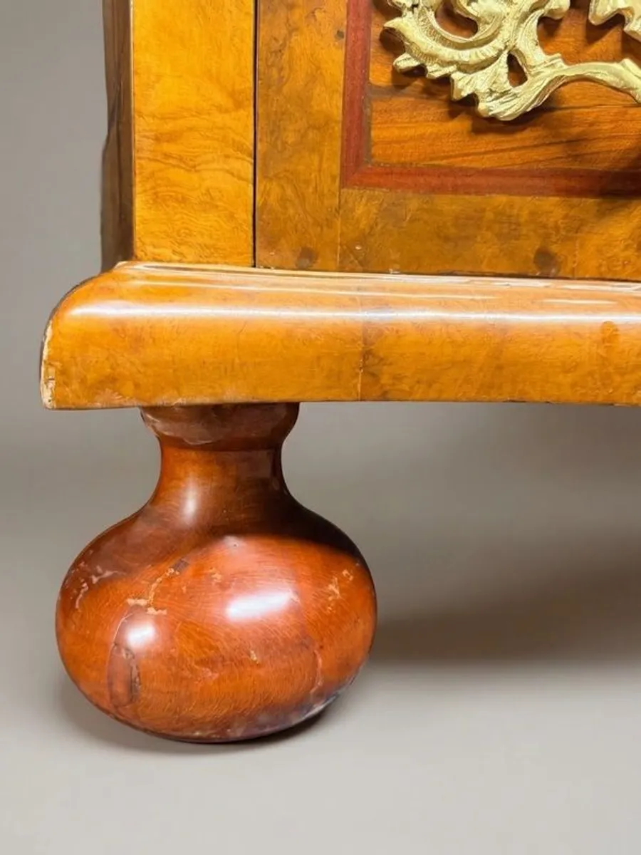 German Baroque Style Large Walnut Chest of Drawers - Image 4