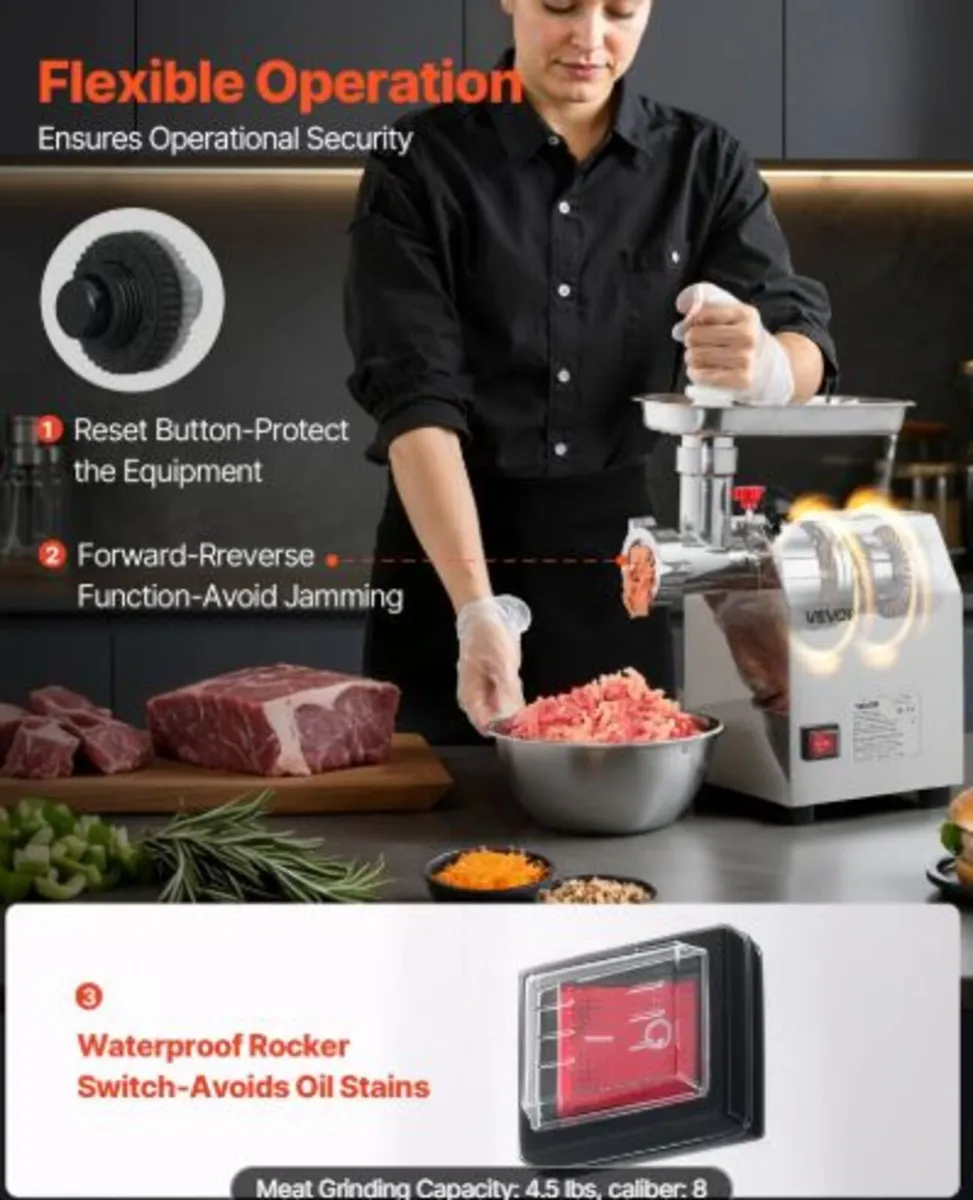Commercial Electric Meat Grinder, 2.27 kg/min - Image 3