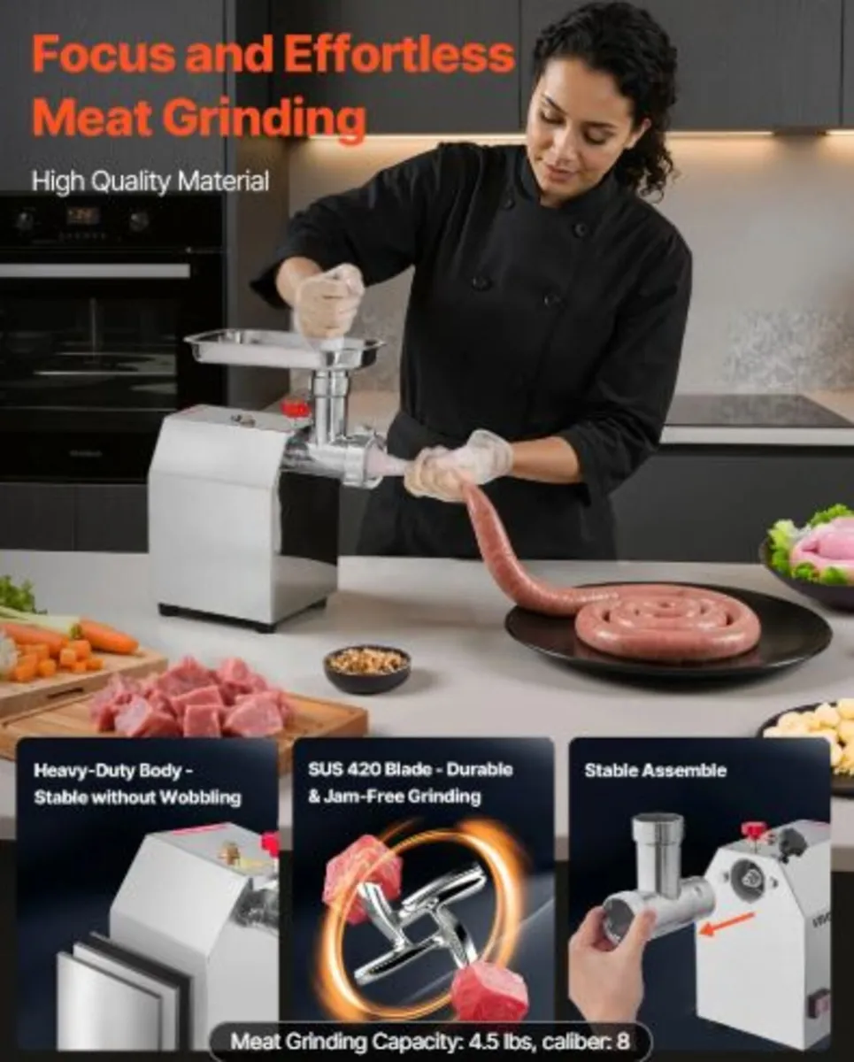 Commercial Electric Meat Grinder, 2.27 kg/min - Image 4