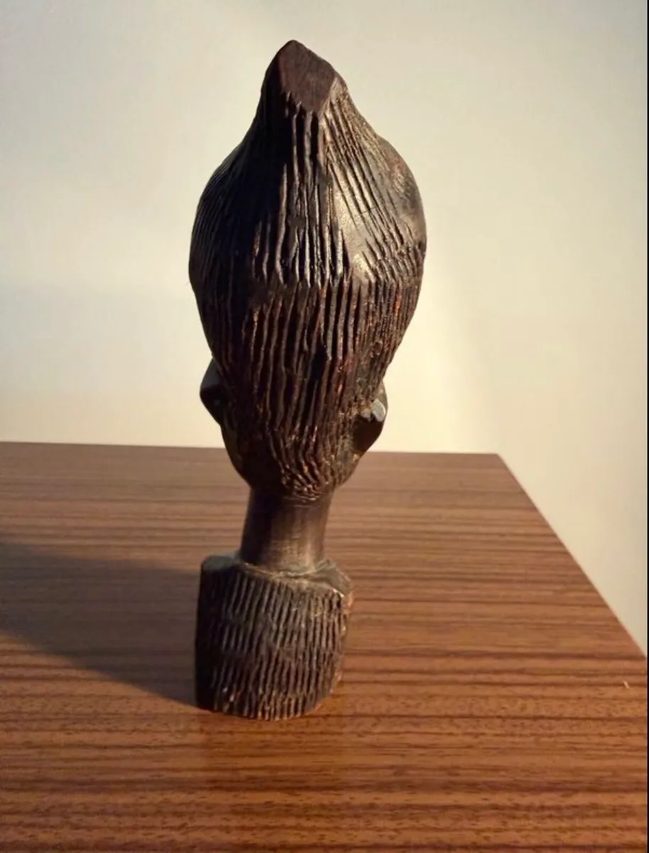 Vintage Hand Carved Bust - Image 2