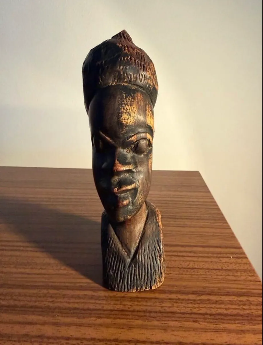 Vintage Hand Carved Bust - Image 3