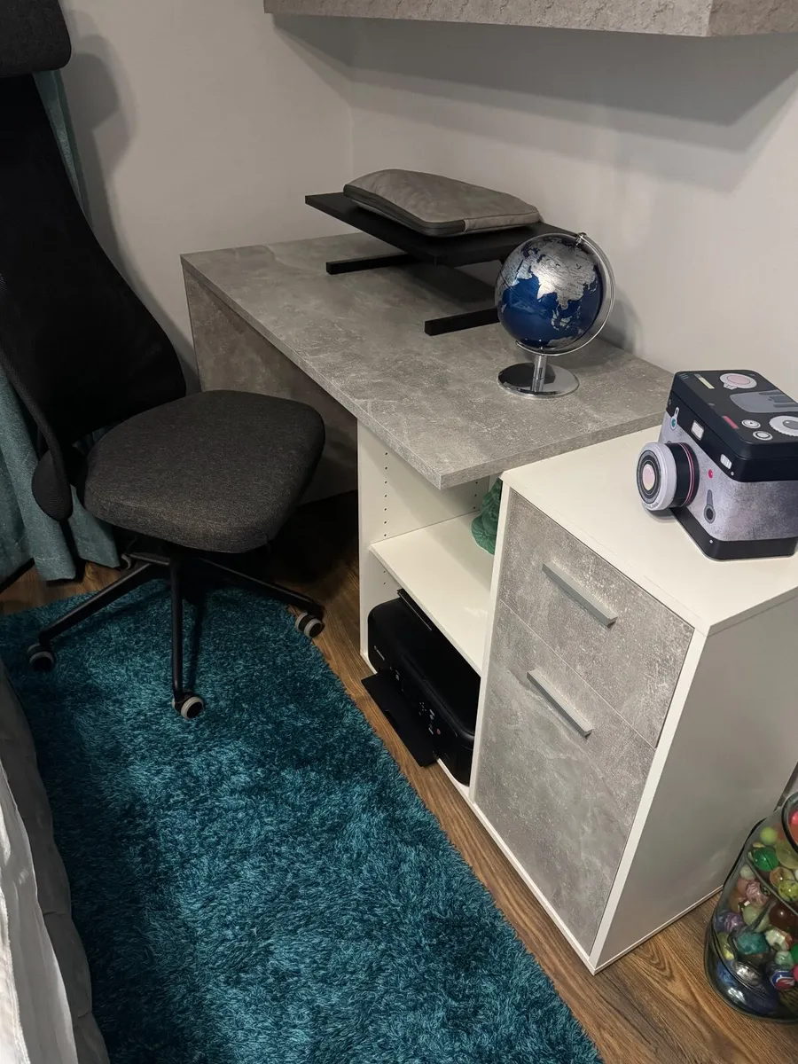 Drawer Desk Concrete Grey - Image 1