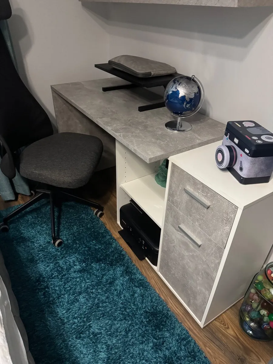 Drawer Desk Concrete Grey - Image 2