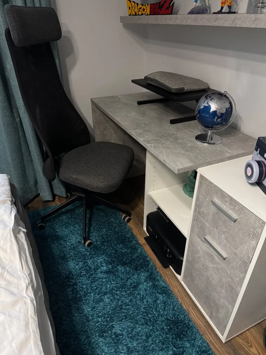 Drawer Desk Concrete Grey - Image 3