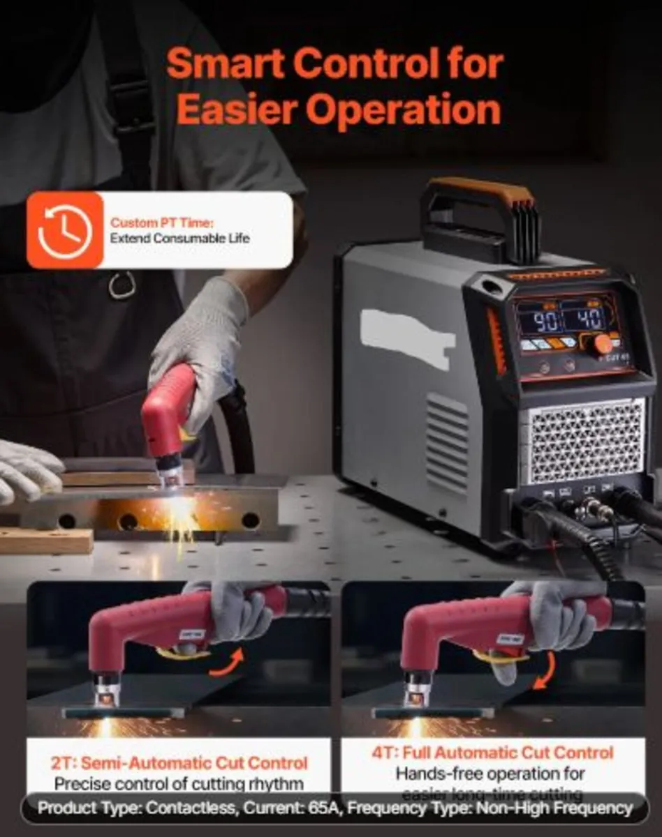 Plasma Cutter, 65A Non-Touch Pilot Arc Plasma - Image 3