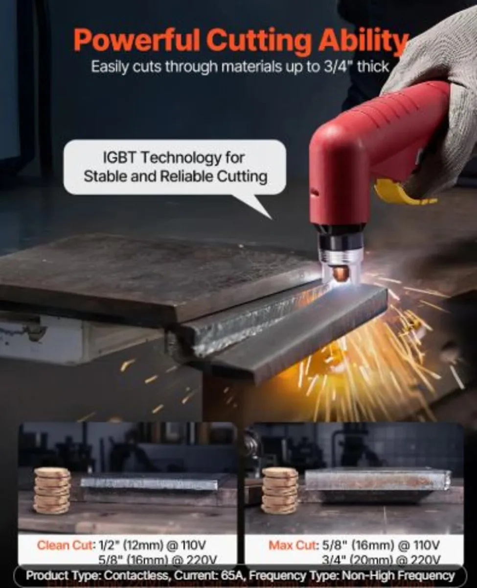 Plasma Cutter, 65A Non-Touch Pilot Arc Plasma - Image 2