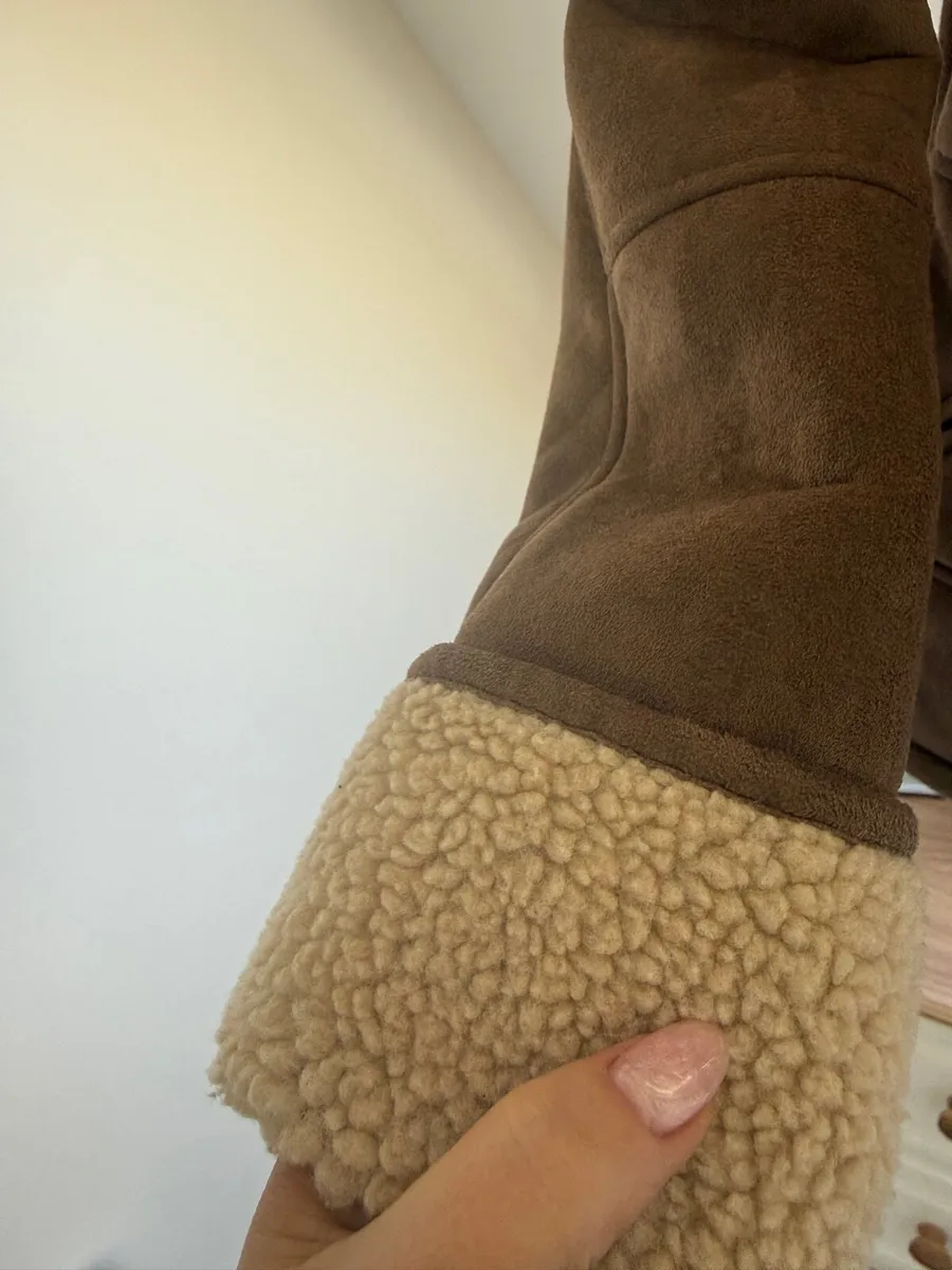Aviator Jacket / Papaya faux suede / 14 - Image 2