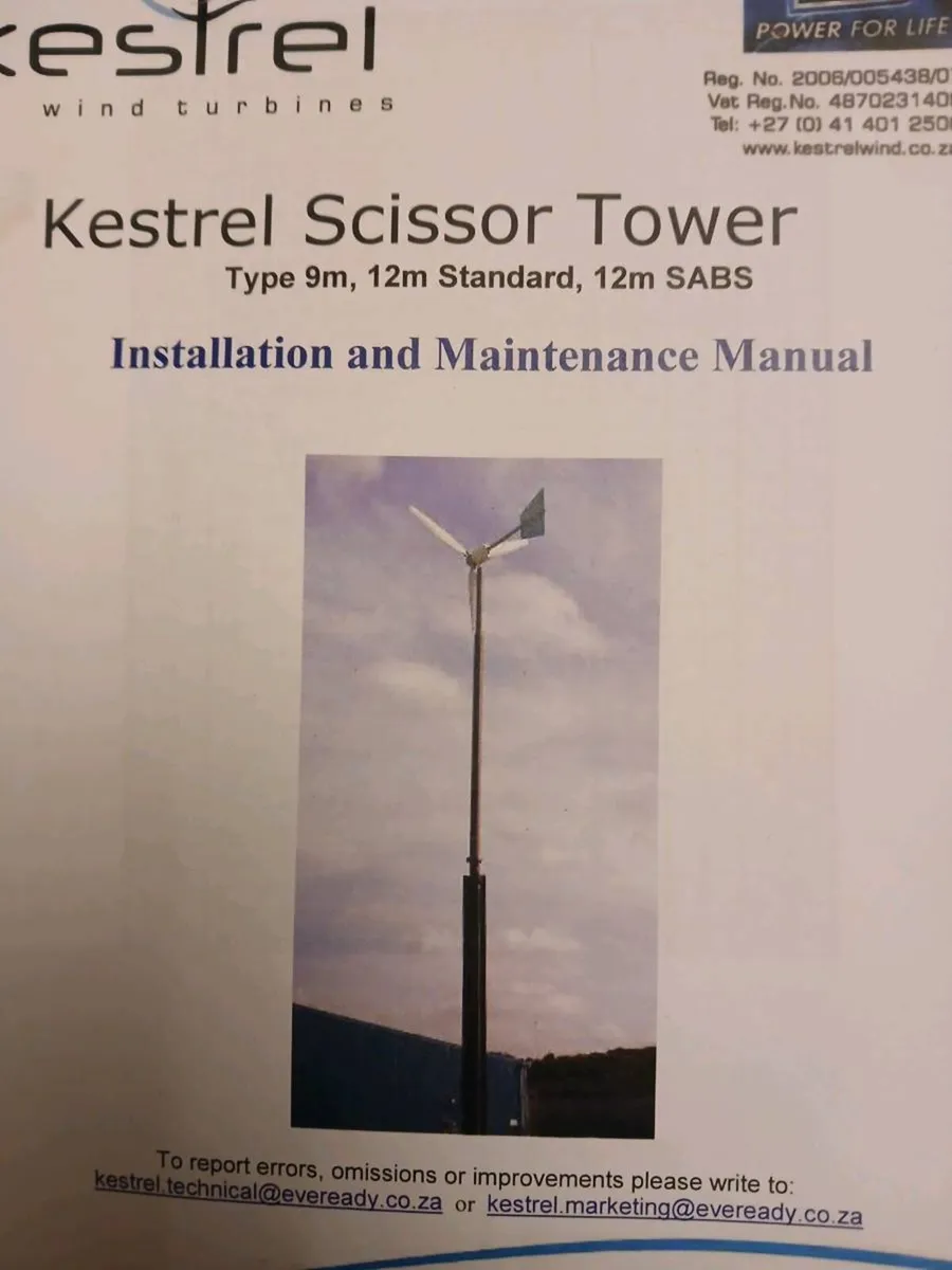 12m Wind Turbine Scissor Tower/Biodiesel/Methanol - Image 1