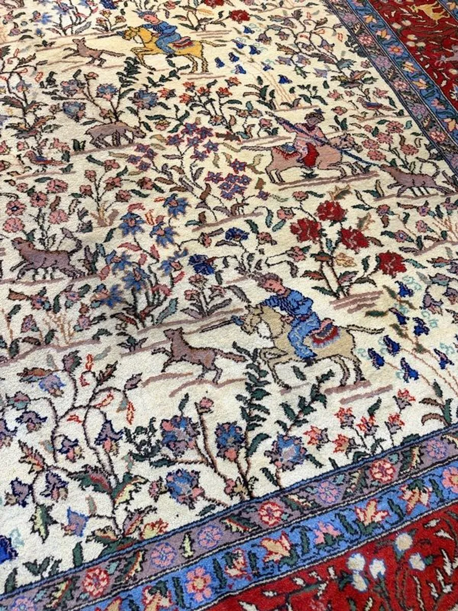 Magnificent Large Vintage Iranian Kashmar Rug - Image 4