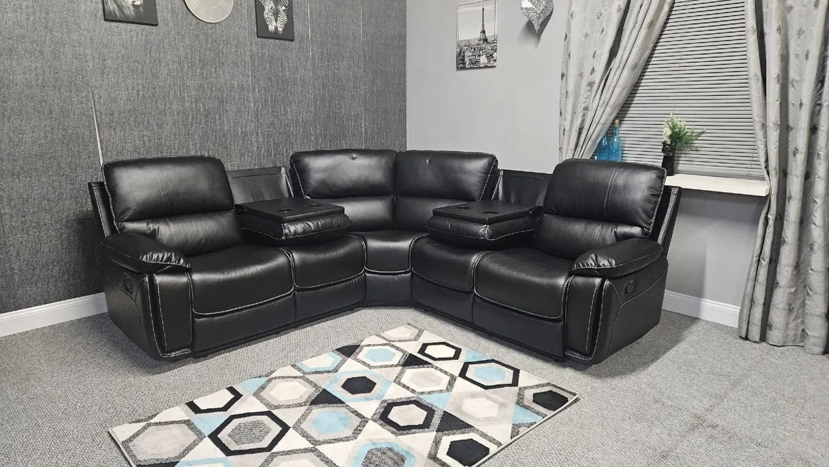 Oxford Black Corner Sofa - Image 4
