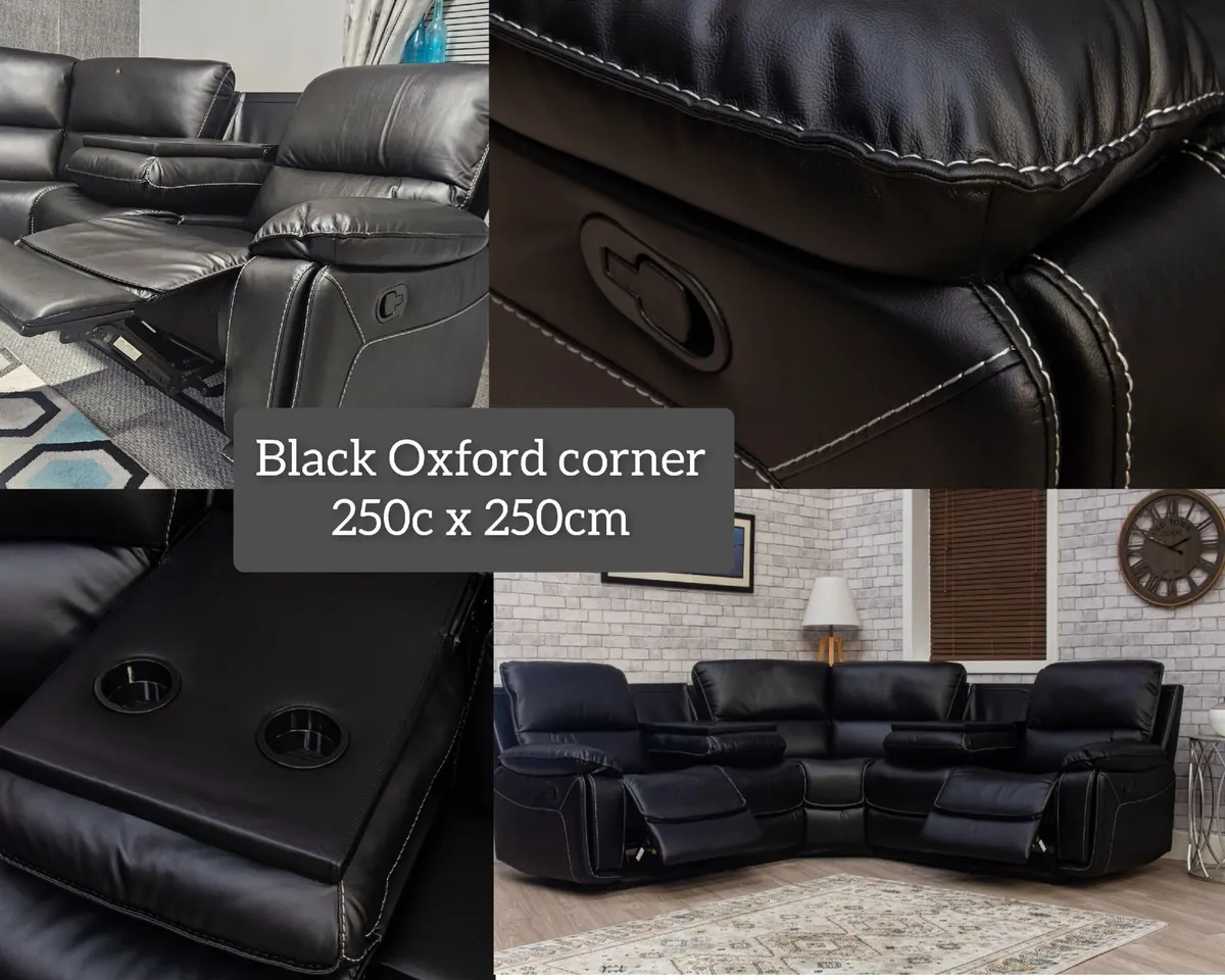 Oxford Black Corner Sofa - Image 3