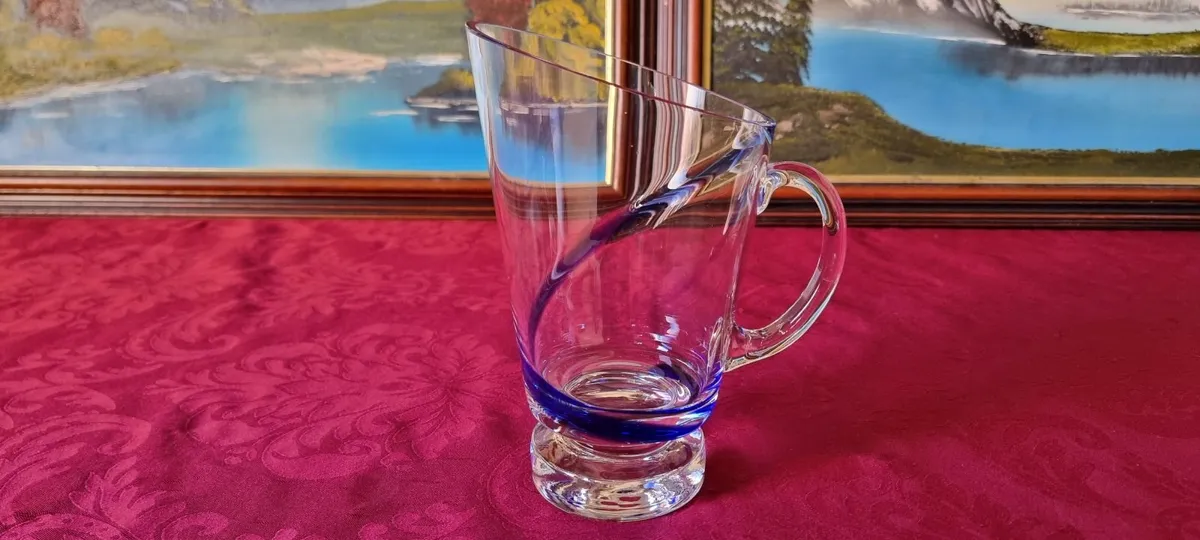Kilkenny Cobalt Blue Swirl Glass Water Jug/Pitcher - Image 2