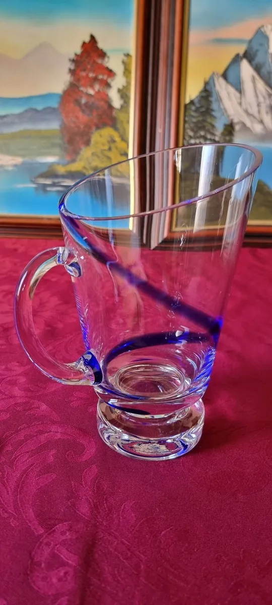 Kilkenny Cobalt Blue Swirl Glass Water Jug/Pitcher - Image 3