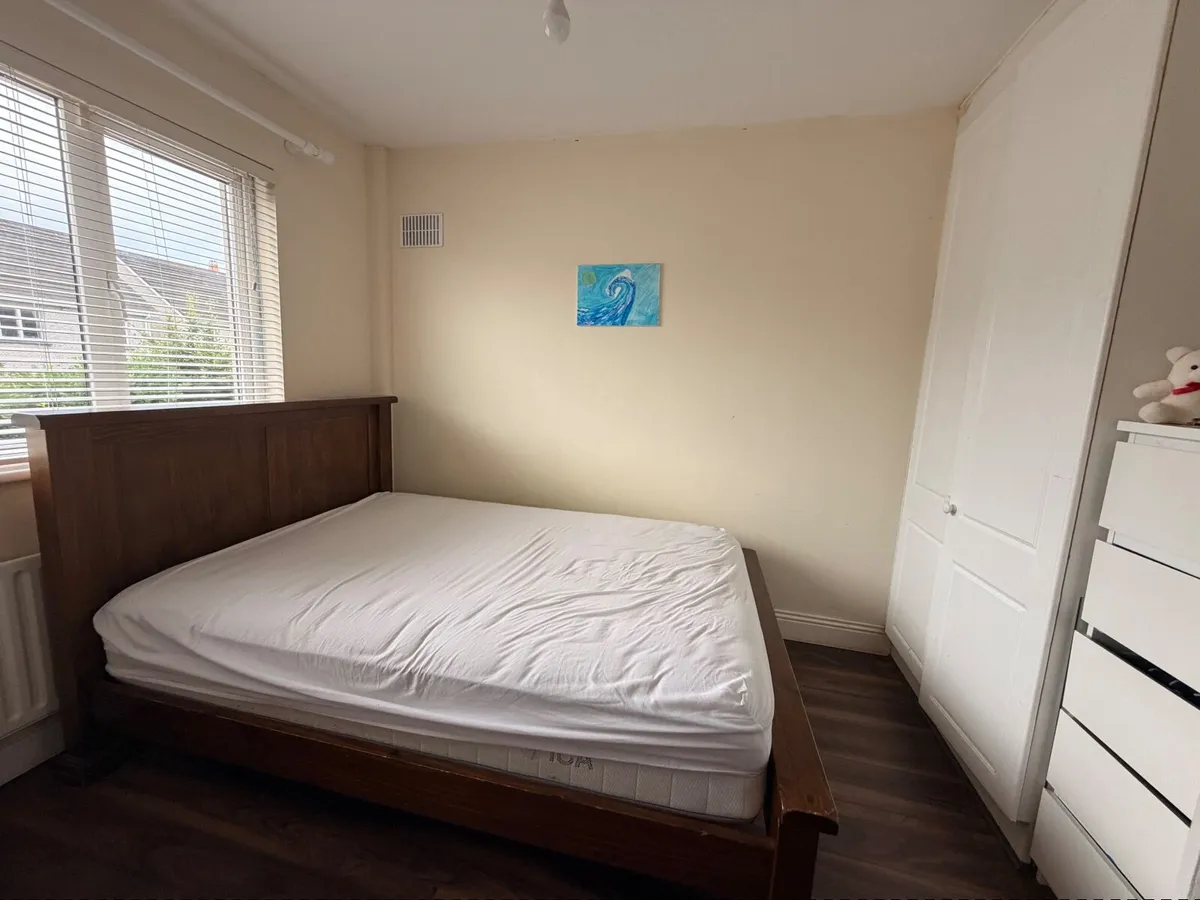 Solid Wood Double Bed Frame & Mattress - Image 2
