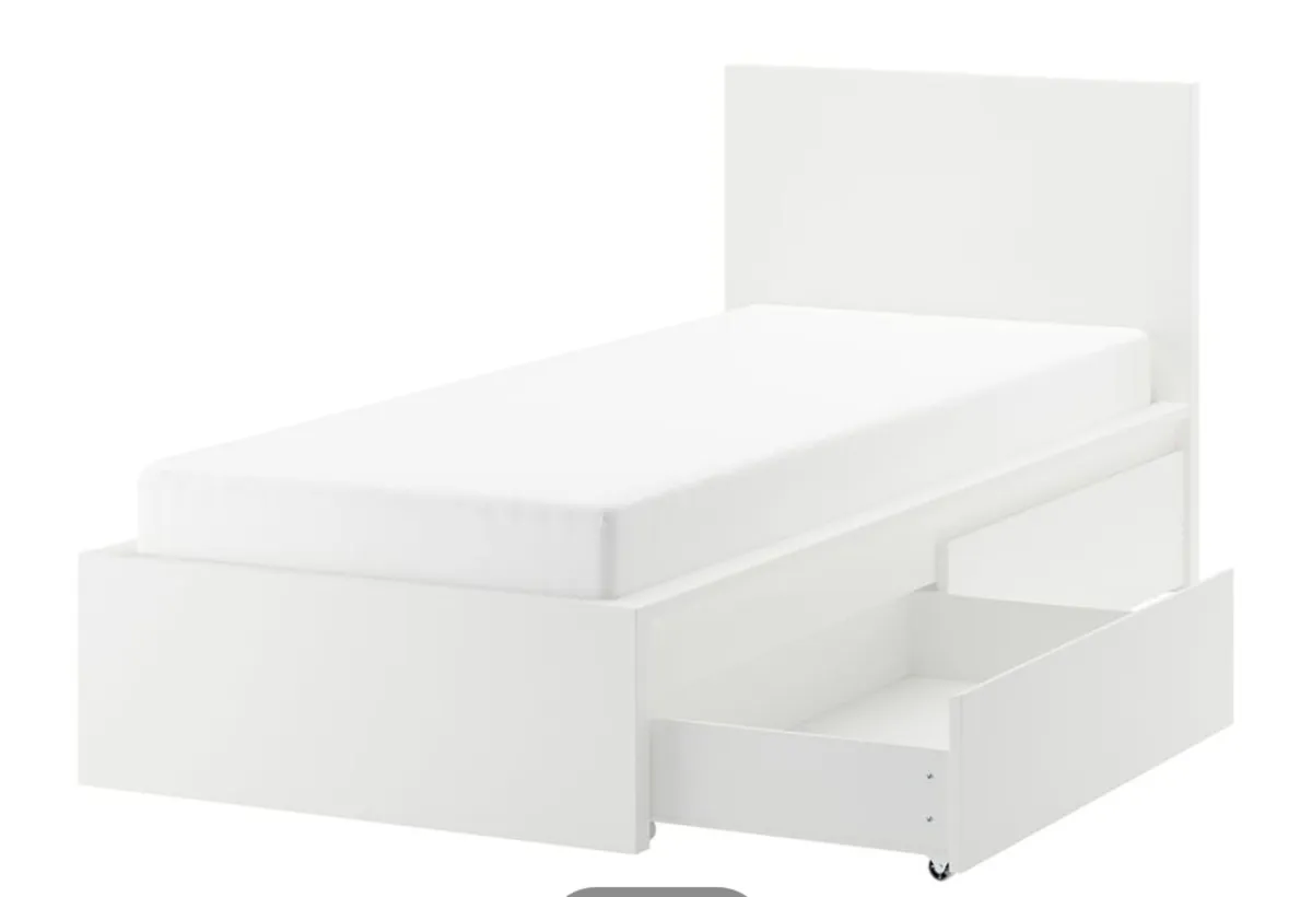2 x IKEA Malm single Bed with drawers
