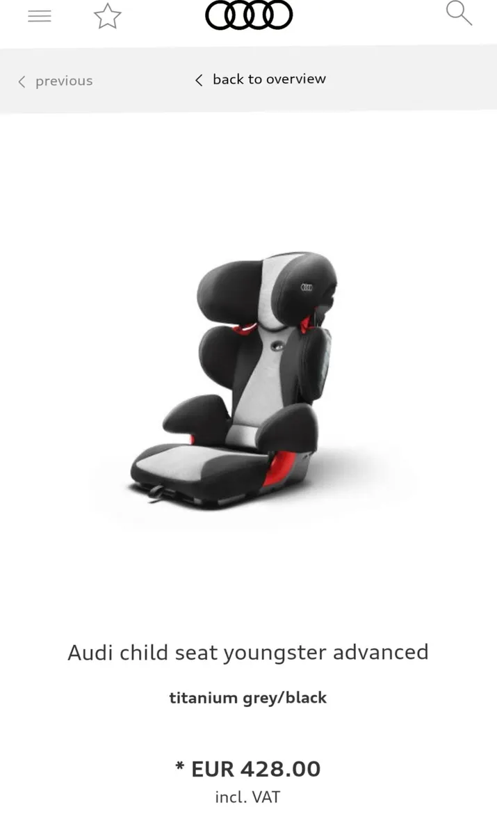 Audi toddler child youths car seat  15-36 kg II