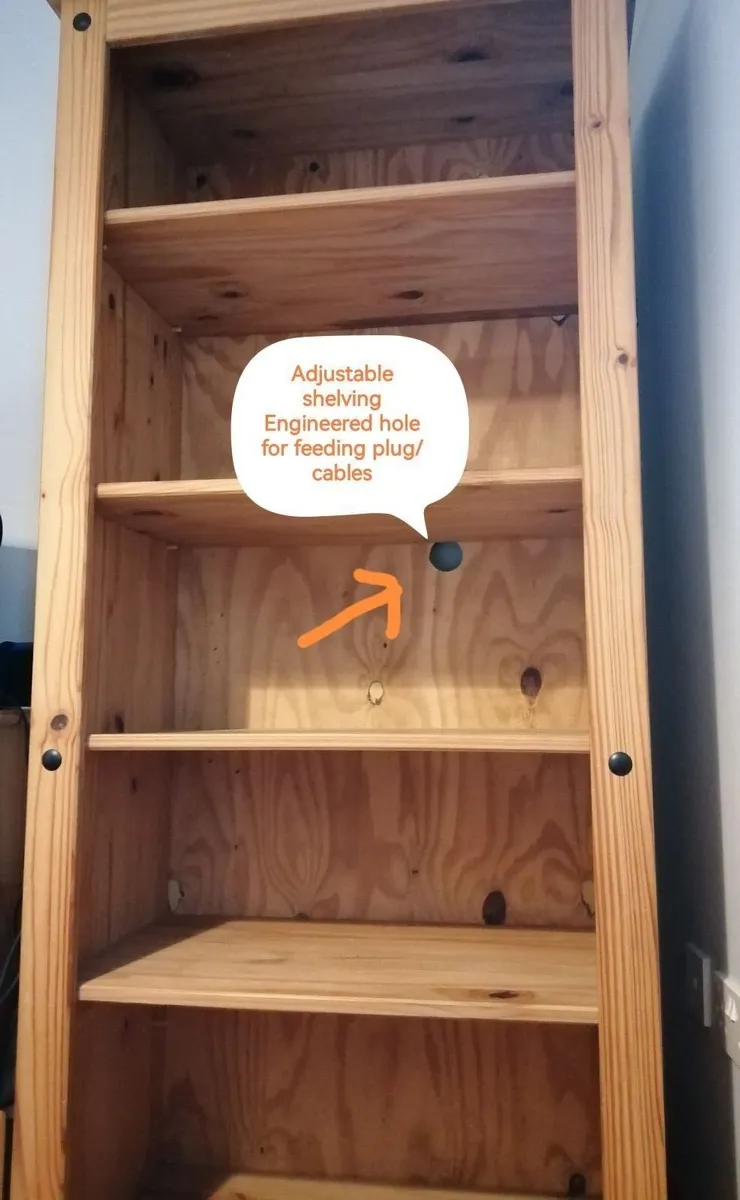Tall Mexican Pine Bookcase & Armchairs - Image 3