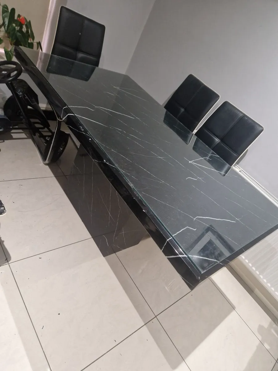 Marble Table with glass