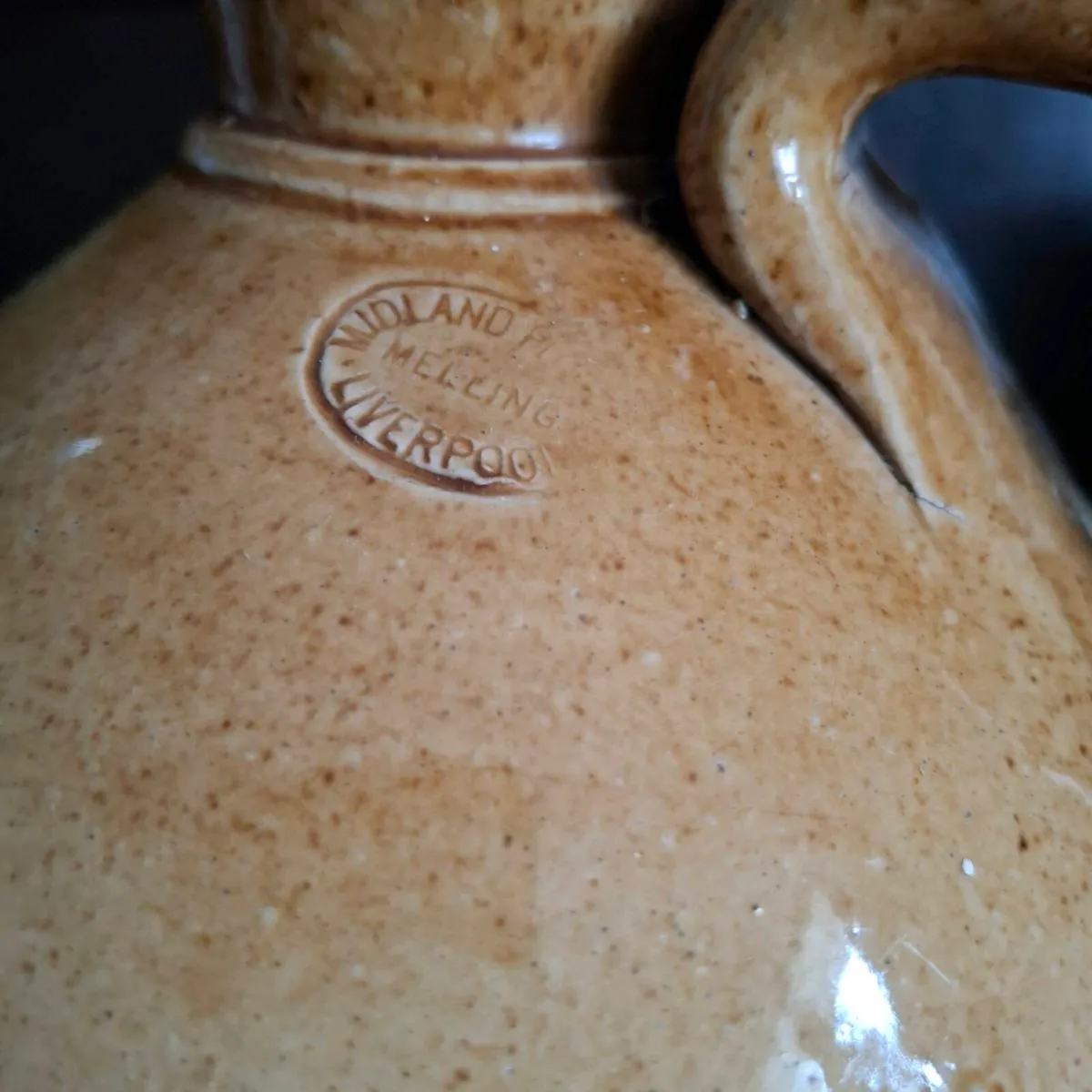 Antique One Gallon Stoneware Flagon Jug - Image 2