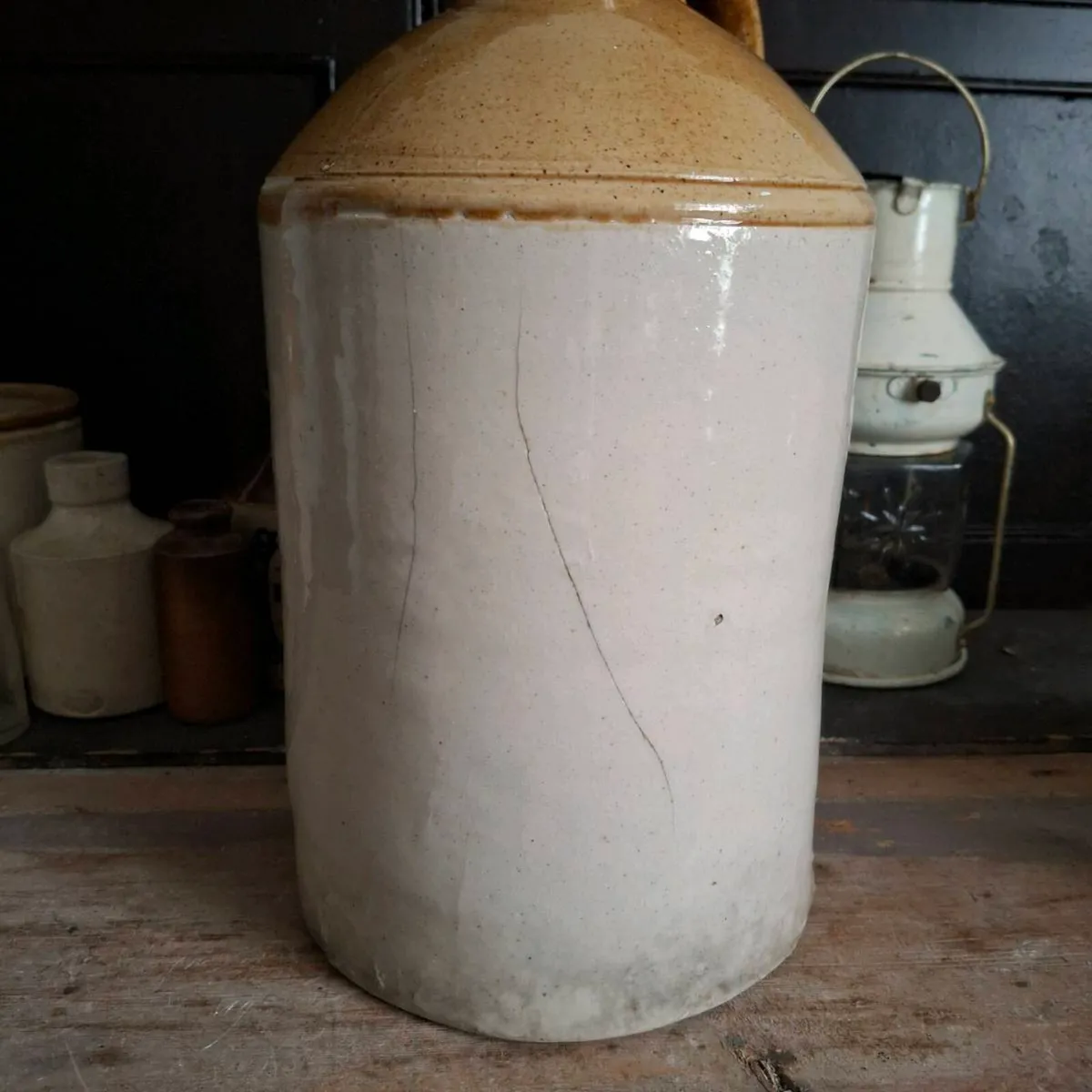 Antique One Gallon Stoneware Flagon Jug - Image 4
