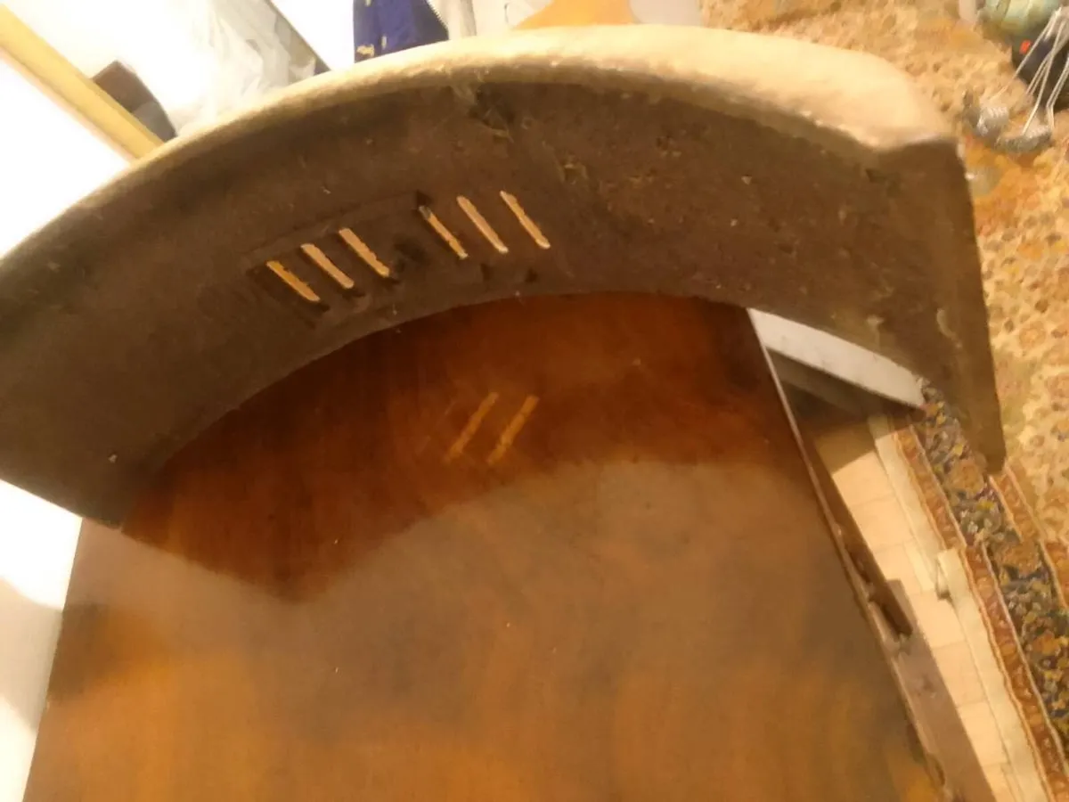 Art deco fire fret cast iron cream enameled - Image 3