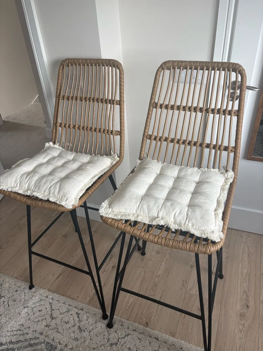 X2 Rattan Kitchen Stools