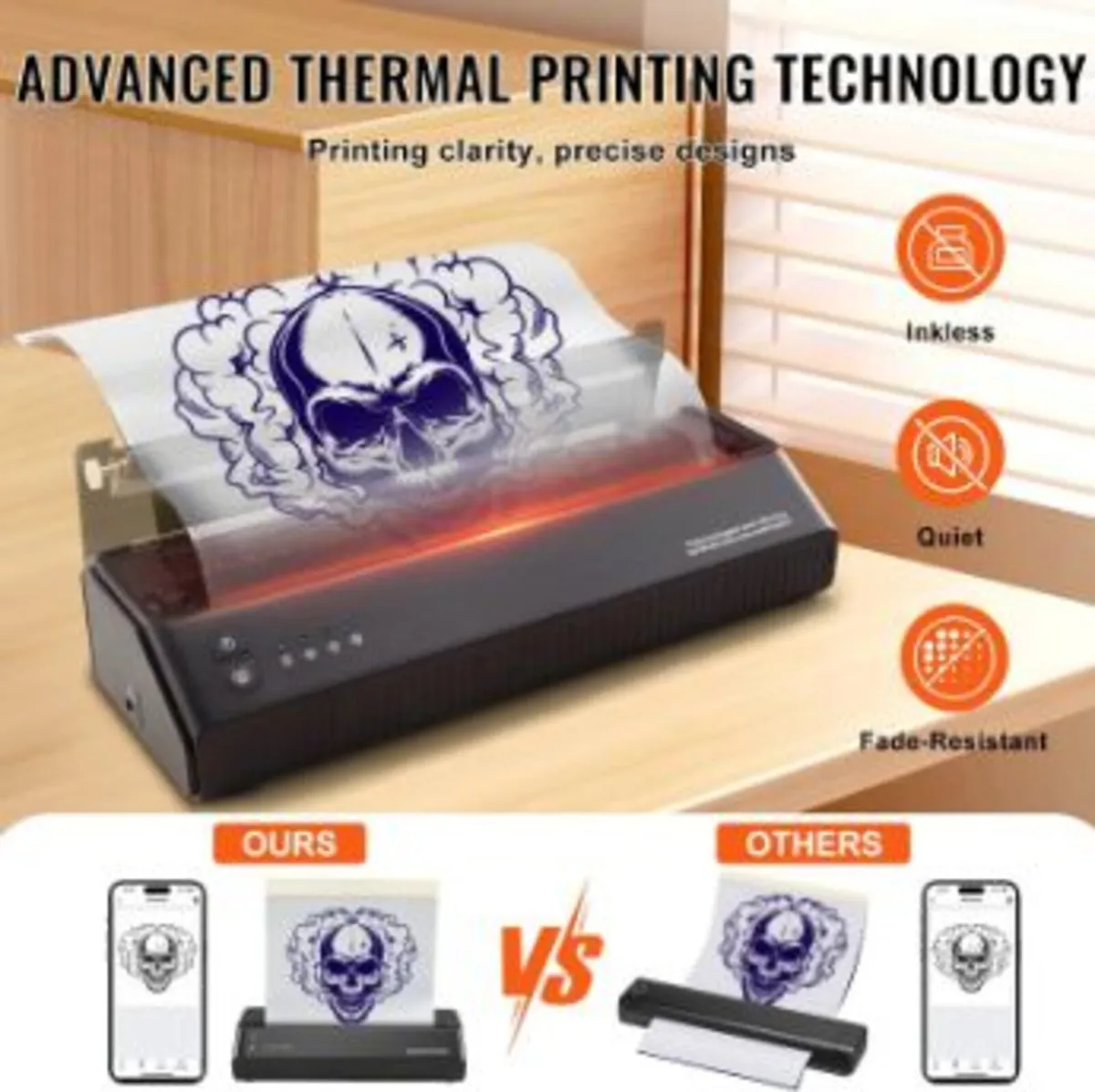 Tattoo Transfer Stencil Printer, Wireless Bluetoo - Image 4