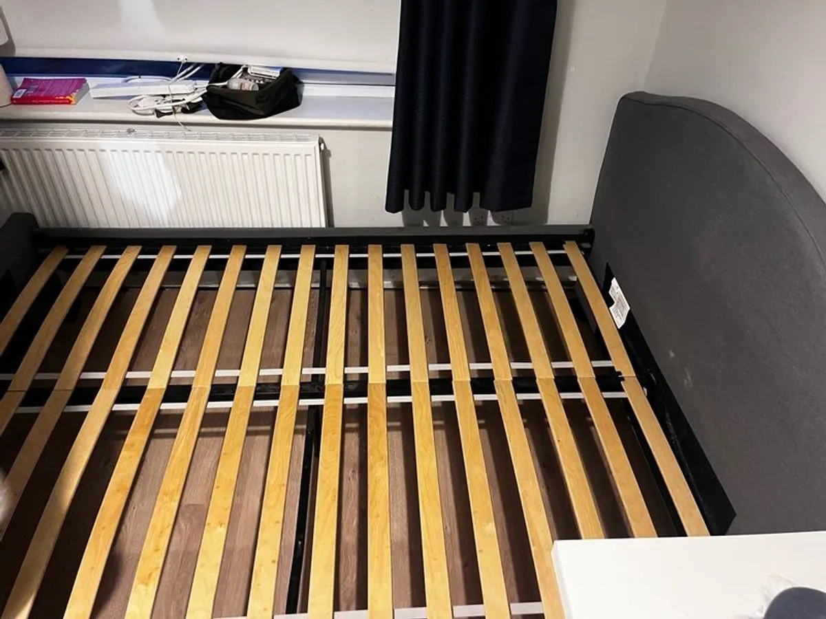 IKEA double bed, mattress and two under bed storage drawers - Image 2