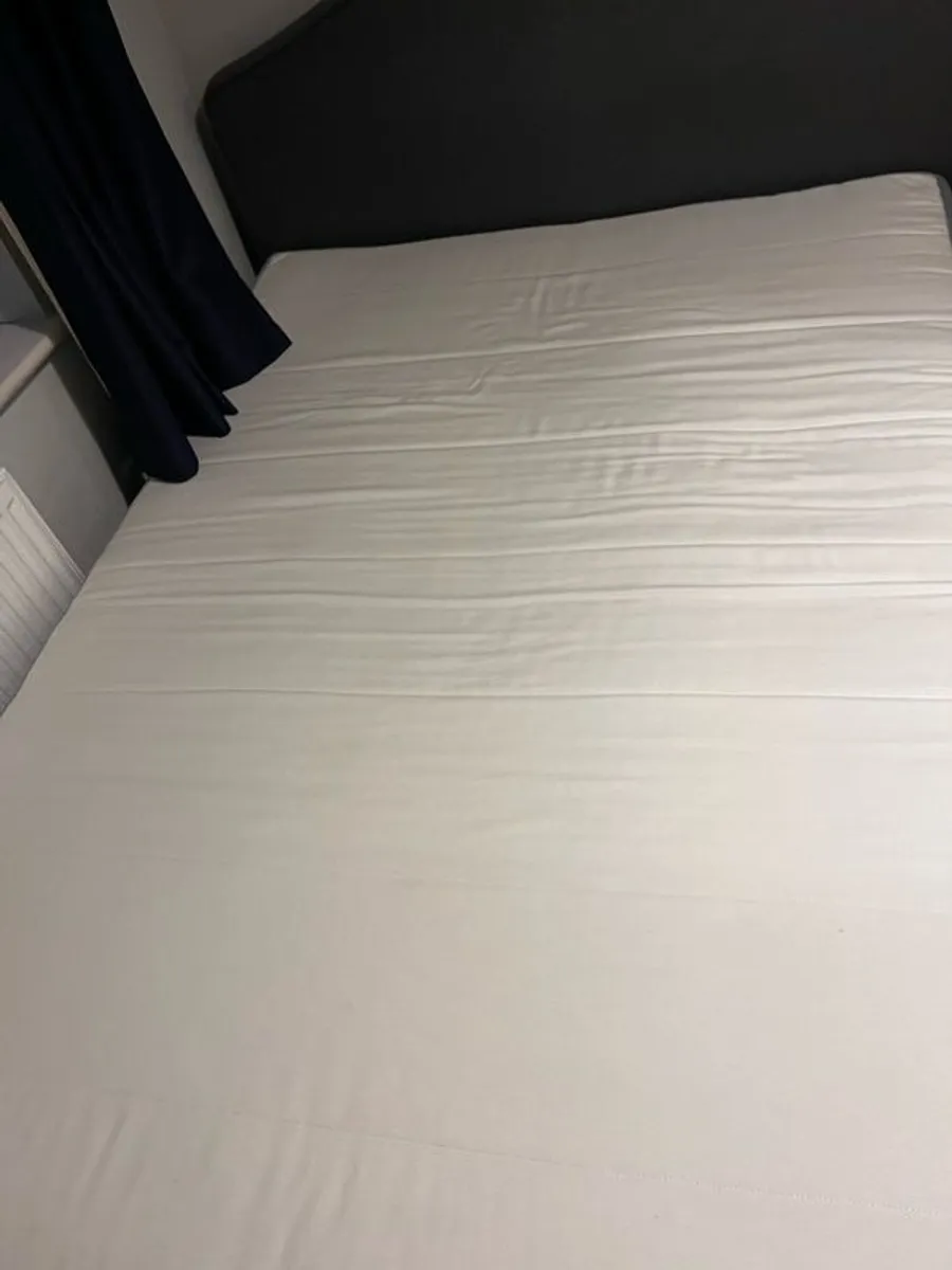 IKEA double bed, mattress and two under bed storage drawers - Image 3