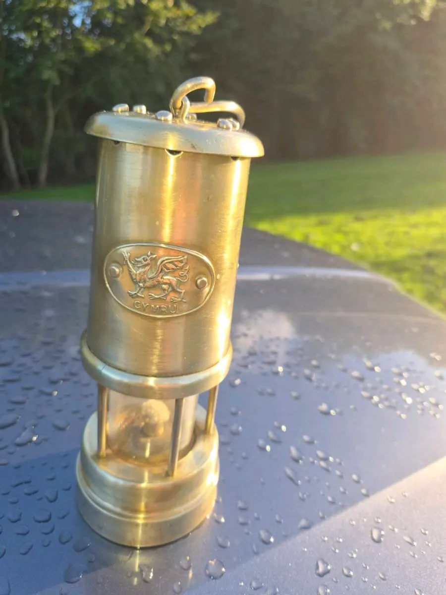 Old  Welsh  brass  miners lamp - Image 1