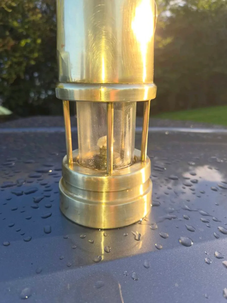 Old  Welsh  brass  miners lamp - Image 4