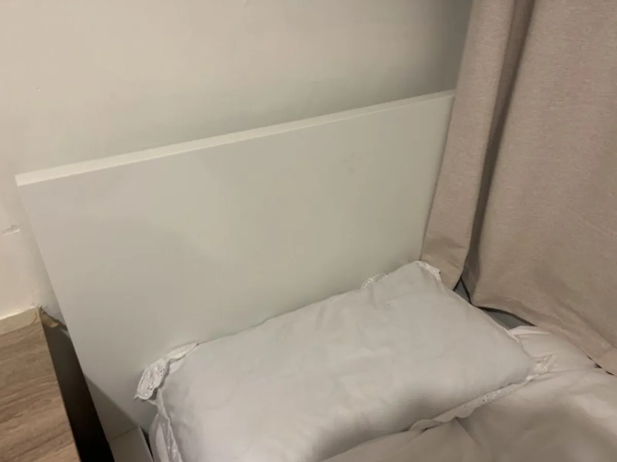 IKEA single bed with mattress and two under bed storage drawers - Image 2